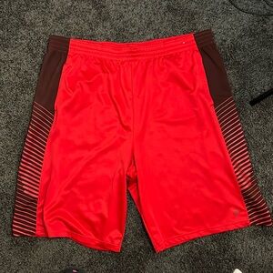 Men's Red Stripped Basketball Athletic Shorts